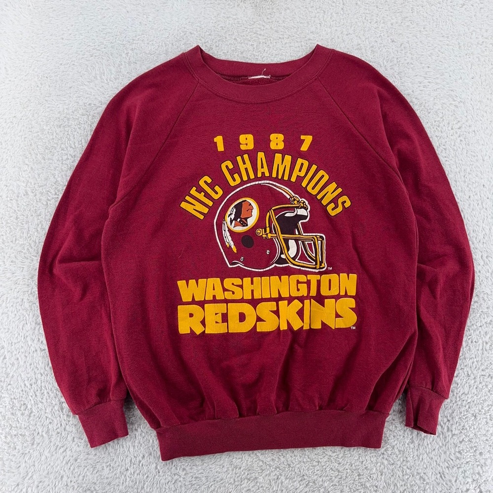 vintage 1987 WASHINGTON REDSKINS NFC Sweatshirt CROP‎ FIT SMALL nfl football 80s